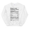 Music Lover Nutrition Facts Sweatshirt
